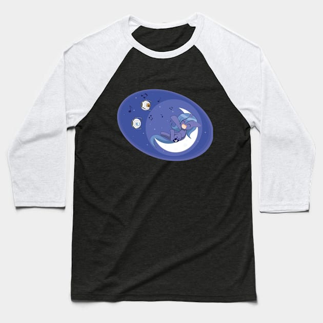 Singing On The Moon Baseball T-Shirt by Squatterloki